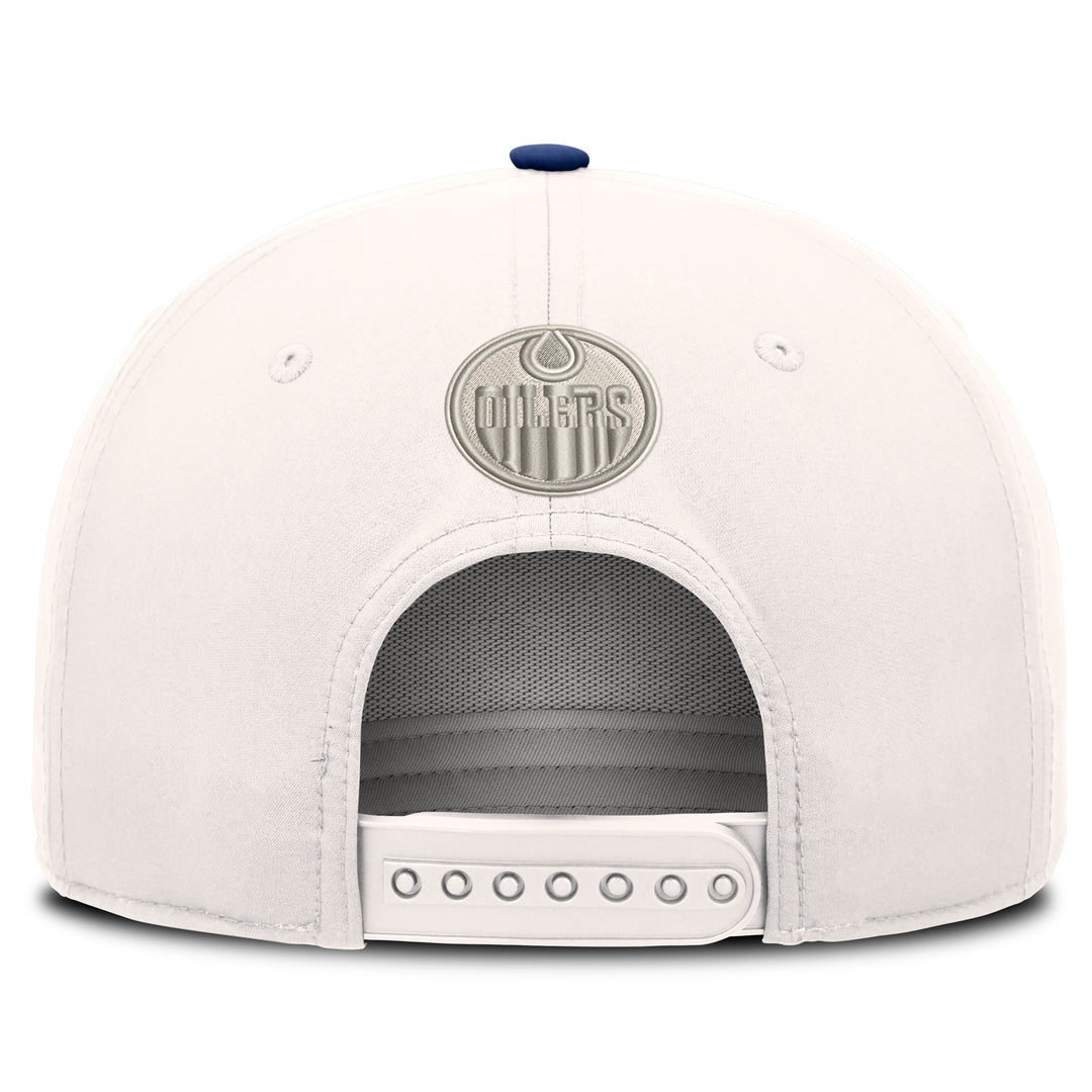 Edmonton Oilers Fanatics White Scrawl A-Frame Snapback Hat