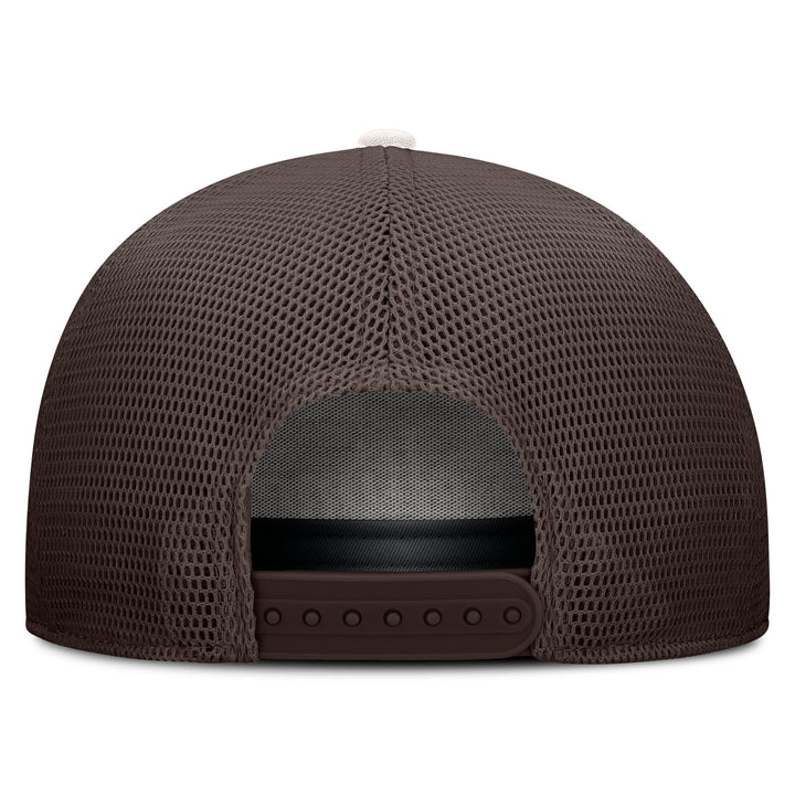 Edmonton Oilers Fanatics White & Brown Bronco A-Frame Mesh Snapback Hat