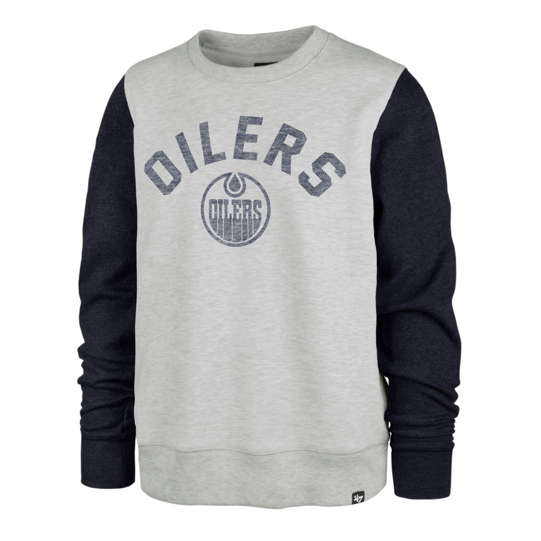 Edmonton Oilers '47 Fells Boulevard Grey Crewneck Sweatshirt