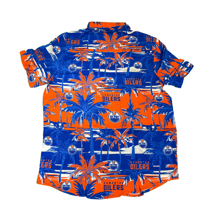 Edmonton Oilers Forever Collectibles Palm Tree Royal & Orange Button Up Shirt