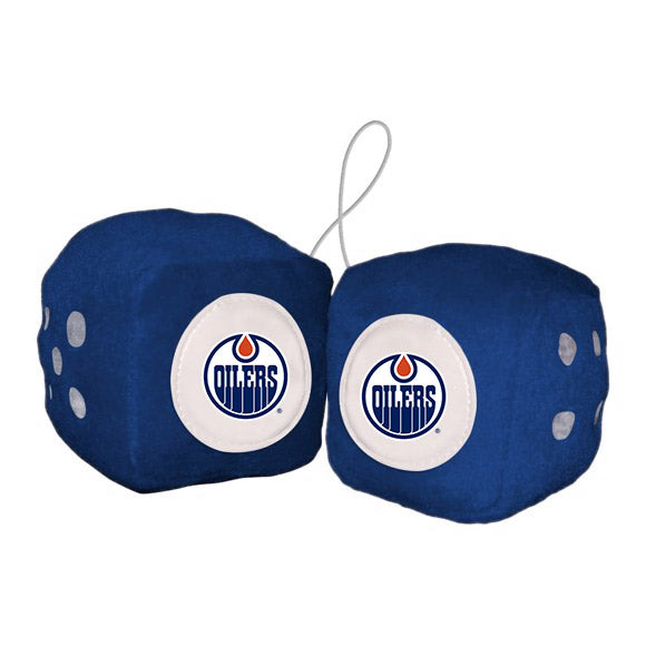 Edmonton Oilers Home Logo Blue Fuzzy Dice