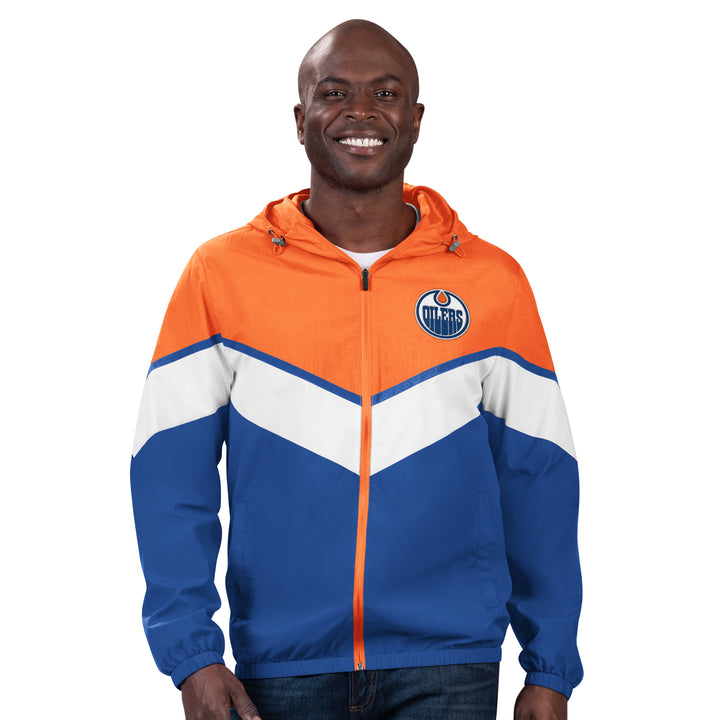 Edmonton Oilers GIII Lay Up Royal & Orange Full-Zip Jacket