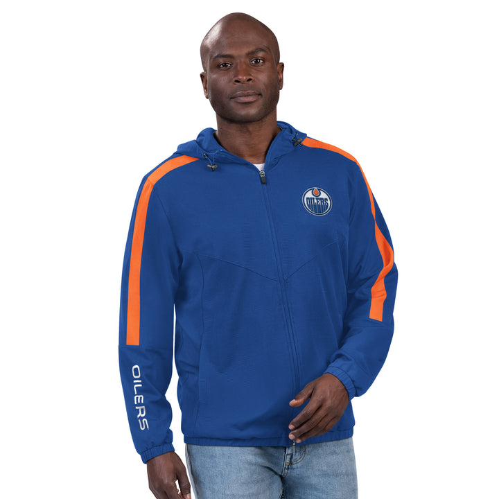 Edmonton Oilers G-III Playmaker Royal Full-Zip Jacket