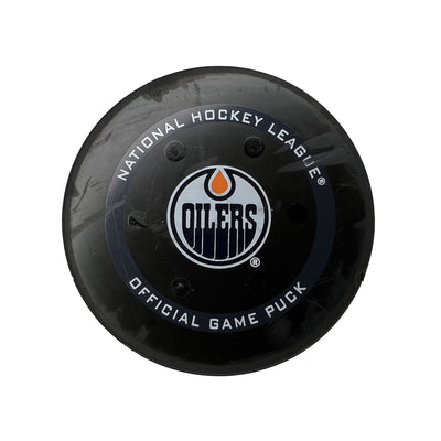 Edmonton Oilers Game Used Puck - Feb. 17/2022 vs Anaheim Ducks