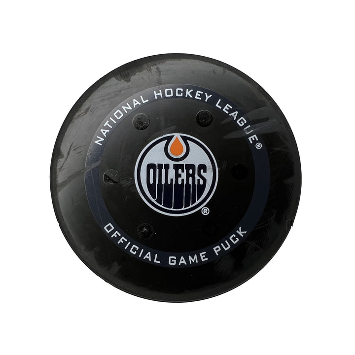 Edmonton Oilers Game Used Preseason Puck - Oct. 2/2021 vs Winnipeg Jets