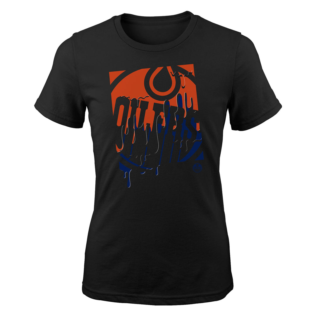 Edmonton Oilers Girls Youth Outerstuff Candy Drip T-Shirt