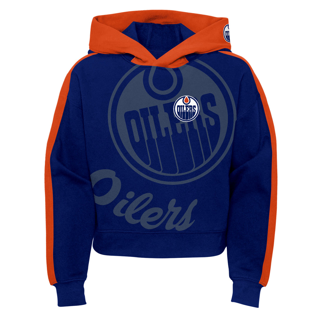 Edmonton Oilers Girls Youth Record Setter Blue & Orange Hoodie