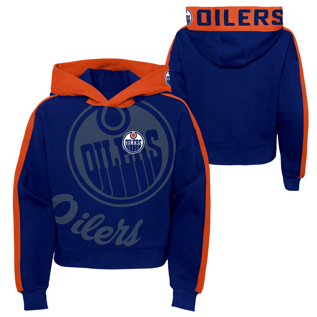 Edmonton Oilers Girls Youth Record Setter Blue & Orange Hoodie