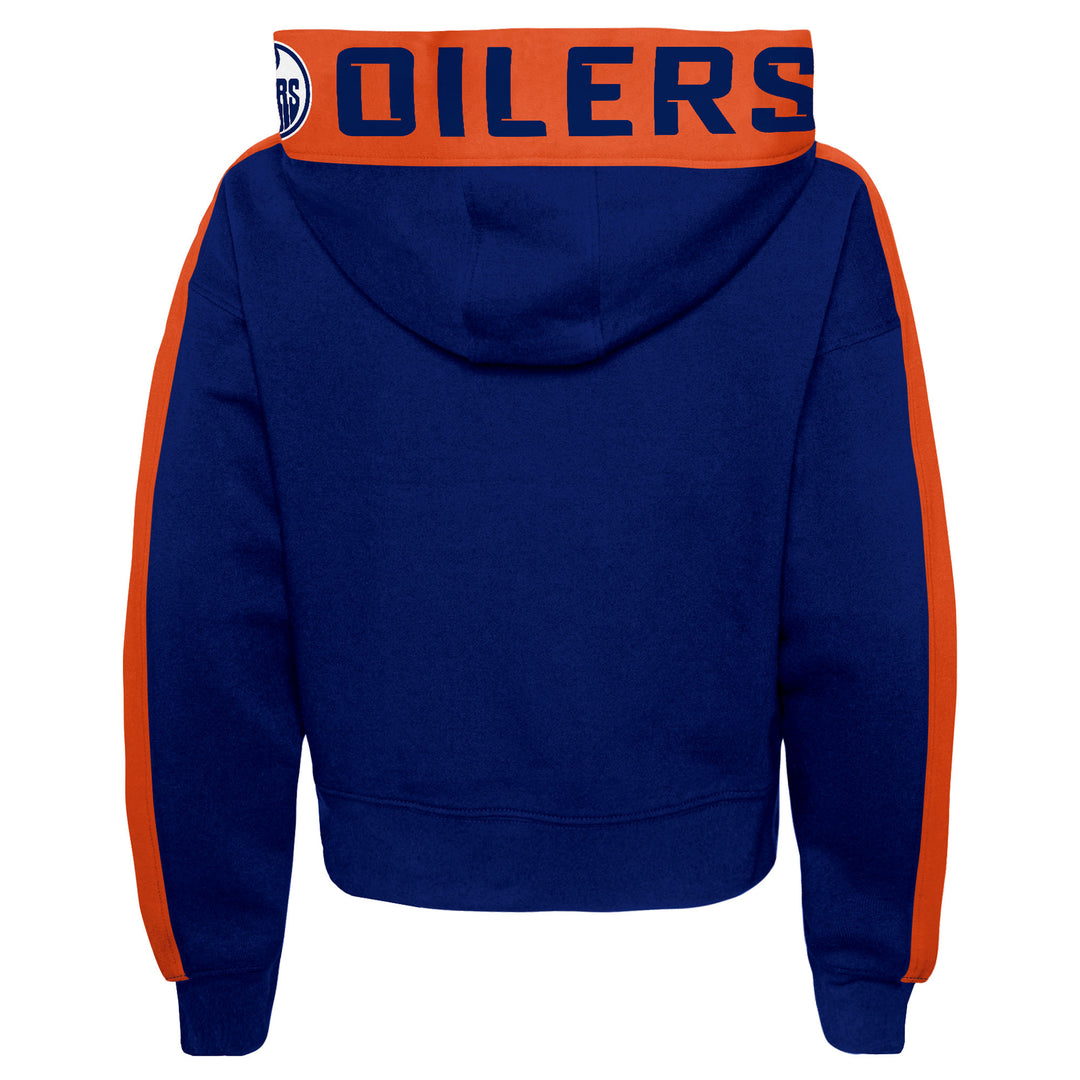 Edmonton Oilers Girls Youth Record Setter Blue & Orange Hoodie