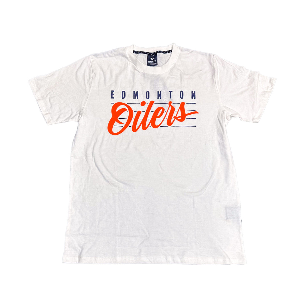 Edmonton Oilers GONGSHOW Script White T-Shirt