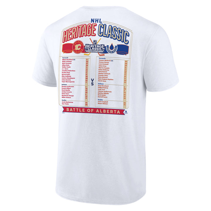 Edmonton Oilers Fanatics 2023 Heritage Classic Roster White T-Shirt