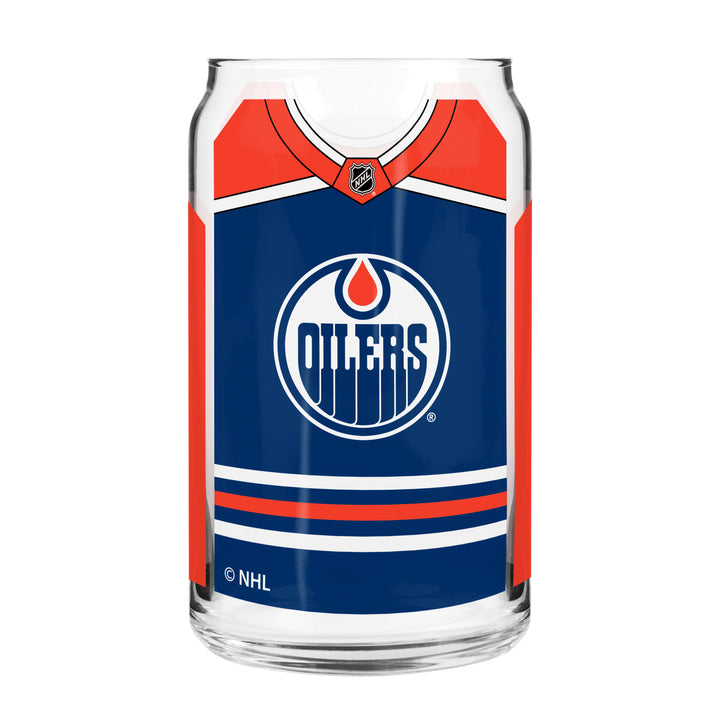 Edmonton Oilers Home Jersey 16 oz Can Glass