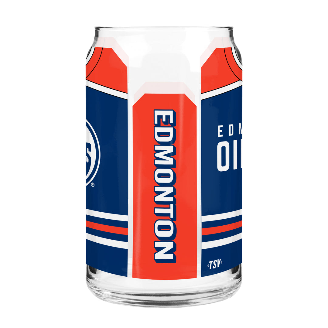 Edmonton Oilers Home Jersey 16 oz Can Glass