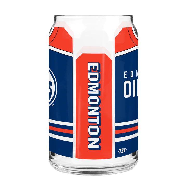 Edmonton Oilers Home Jersey 16 oz Can Glass