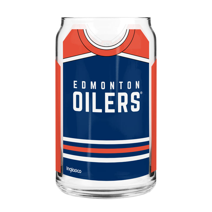 Edmonton Oilers Home Jersey 16 oz Can Glass