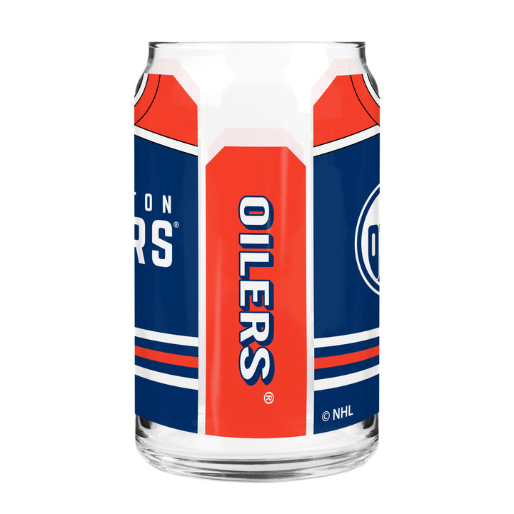 Edmonton Oilers Home Jersey 16 oz Can Glass