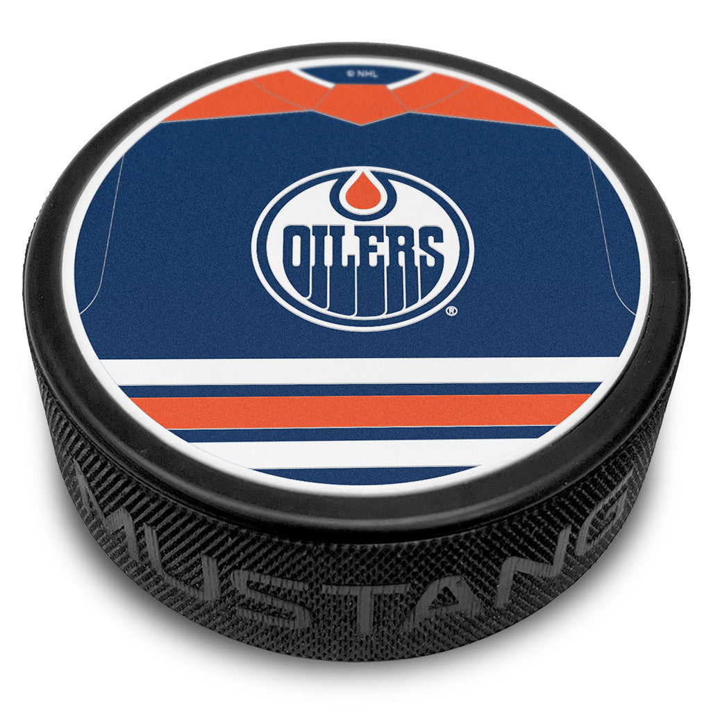 Edmonton Oilers Royal Home Jersey Textured Collector's Puck