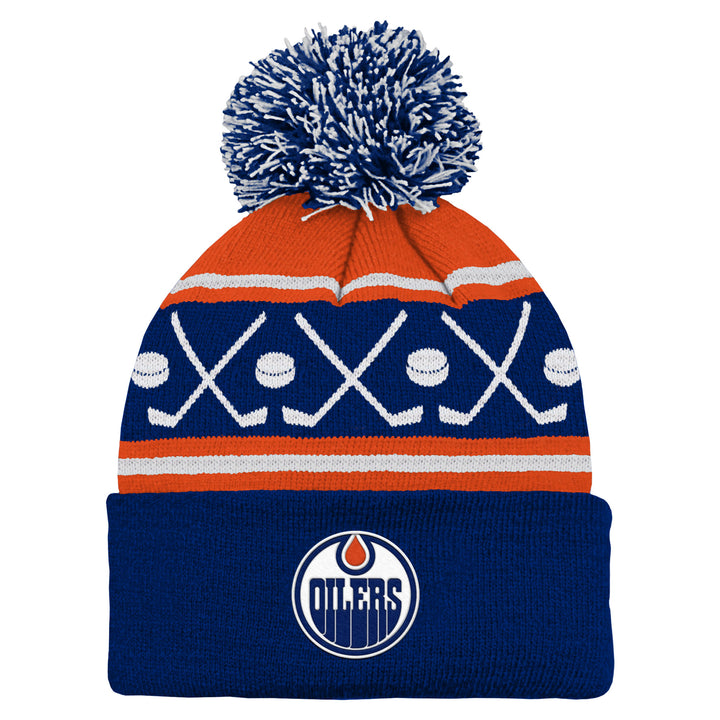 Edmonton Oilers Infant Outerstuff Faceoff Cuffed Pom Knit Toque