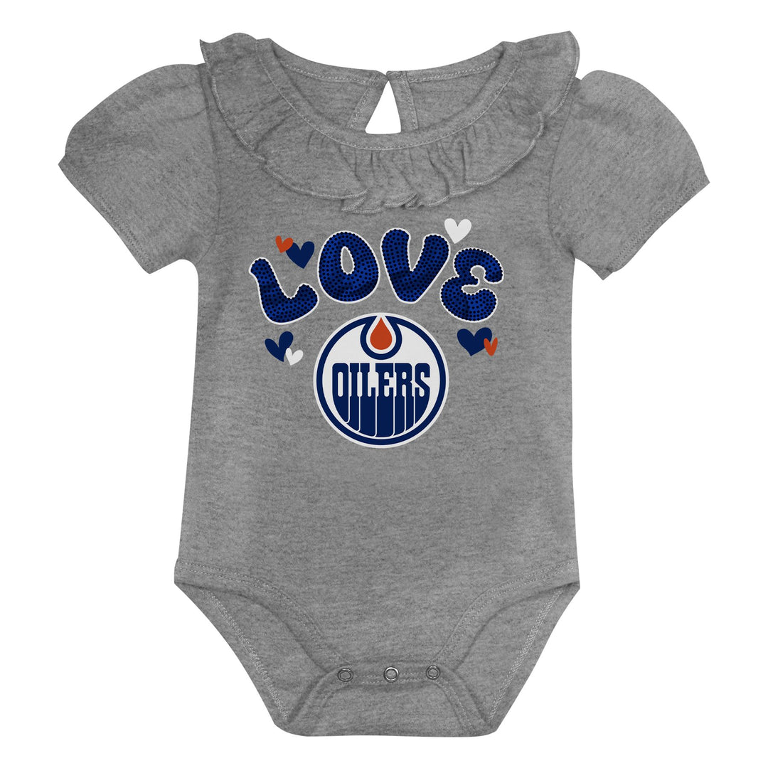 Edmonton Oilers Infant Outerstuff "Live, Love, Play" 2-Piece Creeper Set