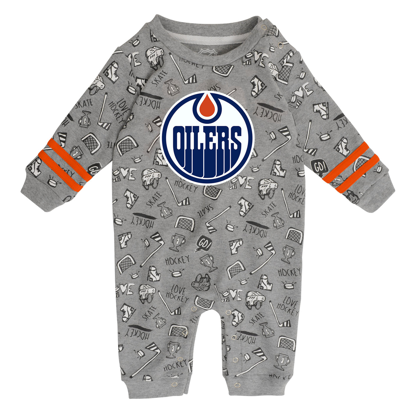 Edmonton Oilers Infant Outerstuff Gifted Player Grey Long Sleeve Coverrall