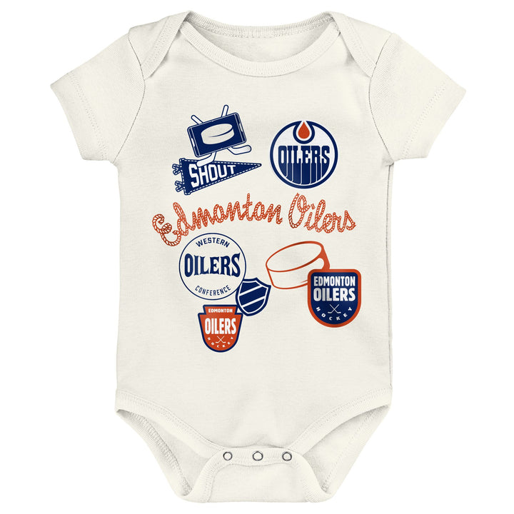 Edmonton Oilers Infant Outerstuff Littlest Player 3-Piece Creeper Set
