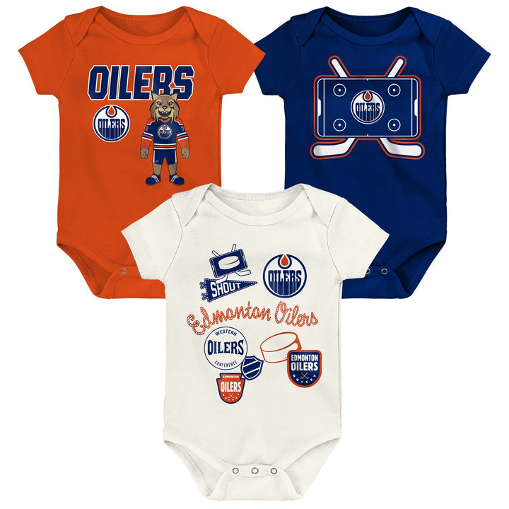 Edmonton Oilers Infant Outerstuff Littlest Player 3-Piece Creeper Set