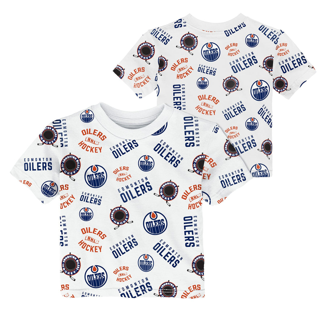 Edmonton Oilers Infant Outerstuff Run Down White T-Shirt