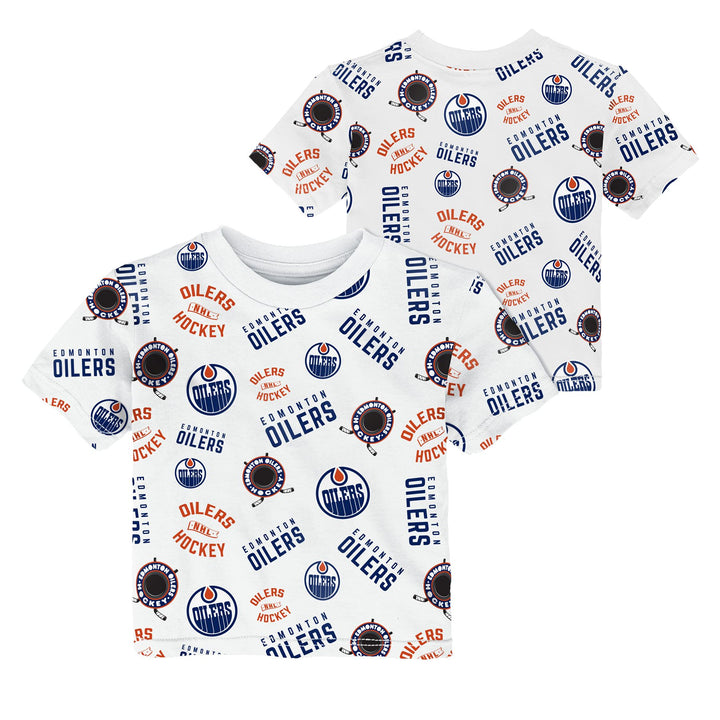 Edmonton Oilers Infant Outerstuff Run Down White T-Shirt