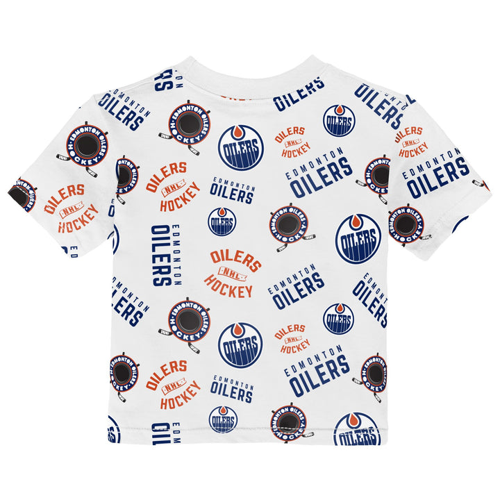 Edmonton Oilers Infant Outerstuff Run Down White T-Shirt
