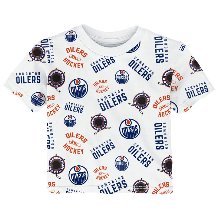 Edmonton Oilers Infant Outerstuff Run Down White T-Shirt