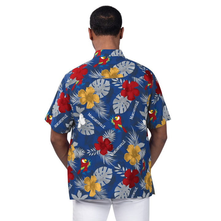 Edmonton Oilers Margaritaville Island Life Floral Party Button Up Shirt