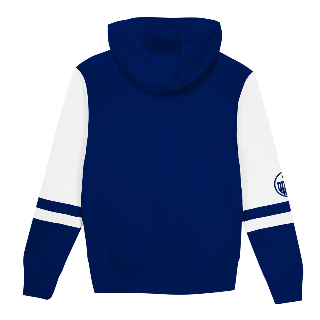 Edmonton Oilers Kids Outerstuff Face Off Navy Full-Zip Hoodie