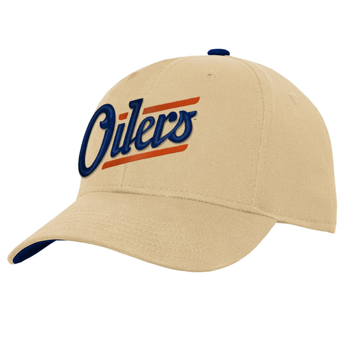 Edmonton Oilers Kids Outerstuff Precurved Alternate Logo Cream Snapback Hat