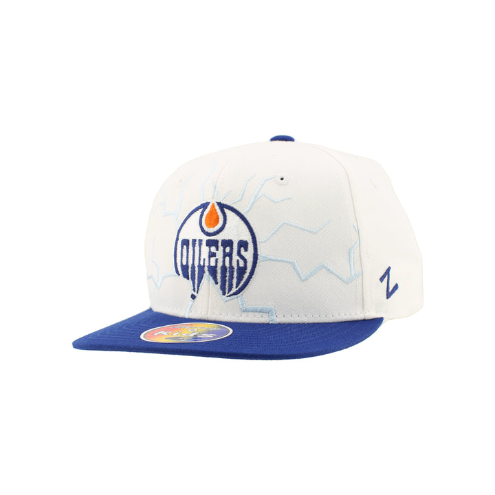 Edmonton Oilers Kids Zephyr Emerge White Snapback Hat