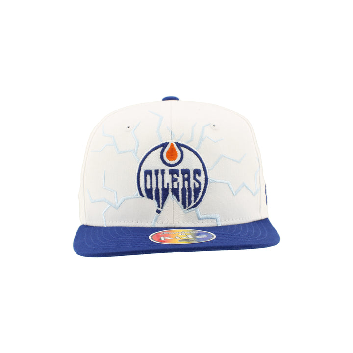 Edmonton Oilers Kids Zephyr Emerge White Snapback Hat