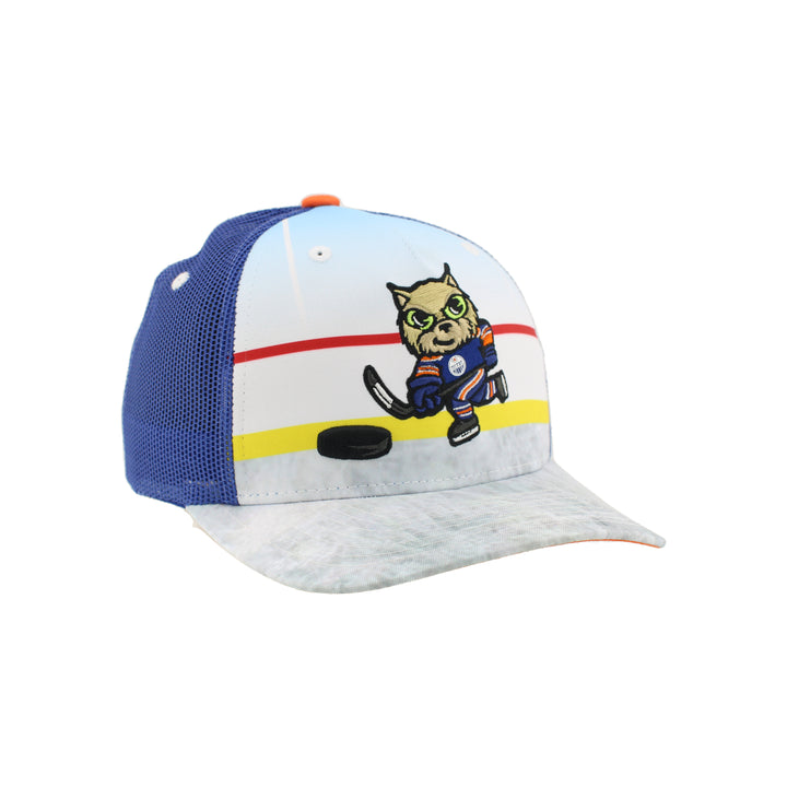 Edmonton Oilers Kids Zephyr Royal & White Snapshot Snapback Hat