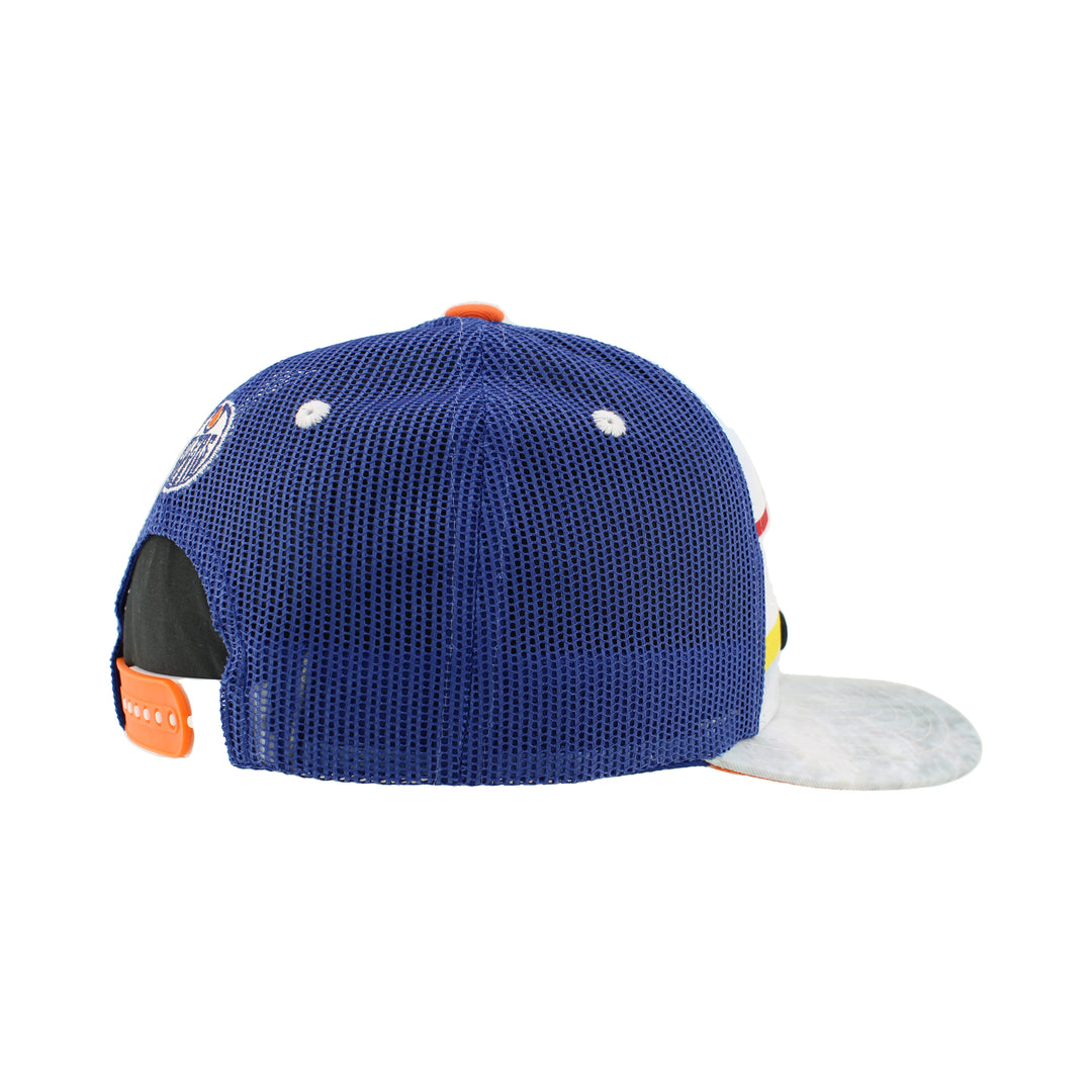 Edmonton Oilers Kids Zephyr Royal & White Snapshot Snapback Hat