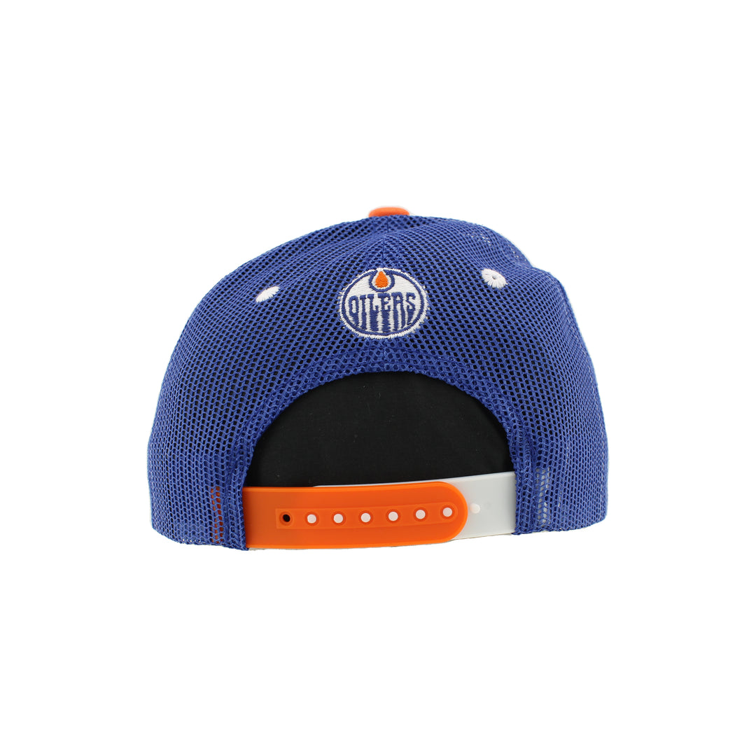 Edmonton Oilers Kids Zephyr Royal & White Snapshot Snapback Hat