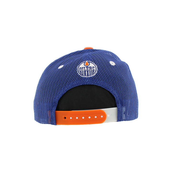 Edmonton Oilers Kids Zephyr Royal & White Snapshot Snapback Hat