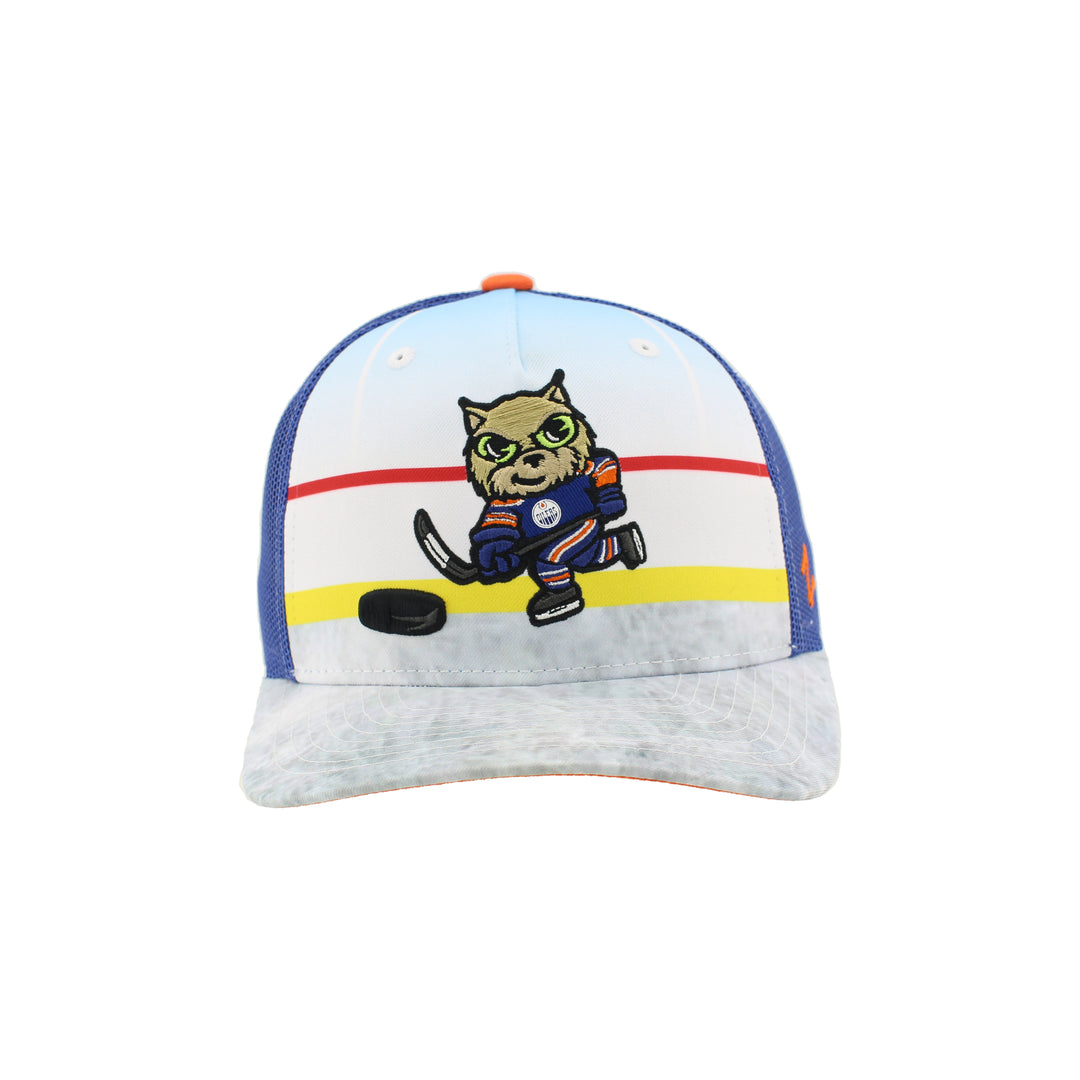 Edmonton Oilers Kids Zephyr Royal & White Snapshot Snapback Hat