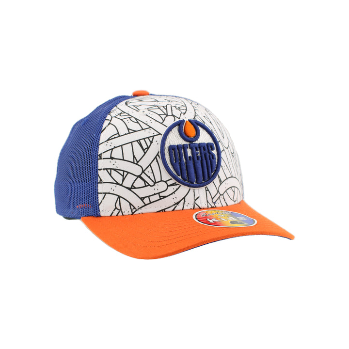 Edmonton Oilers Kids Zephyr White Tangled Snapback Hat