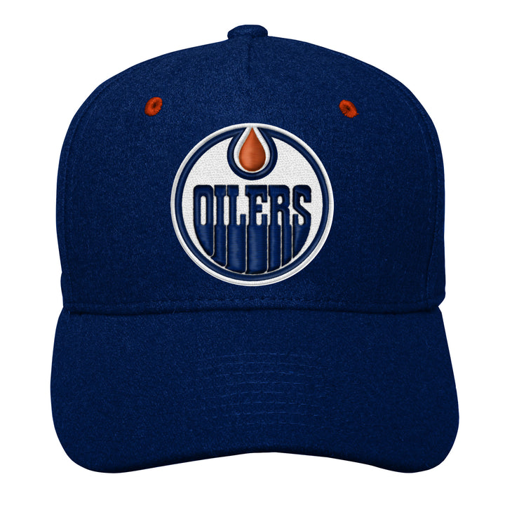 Edmonton Oilers Youth Outerstuff Legacy Precurved Blue Snapback Hat