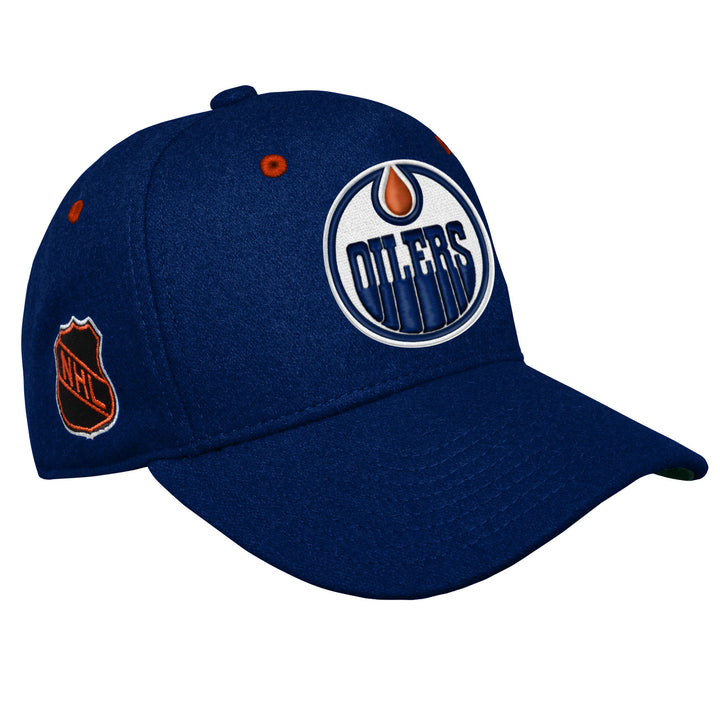 Edmonton Oilers Youth Outerstuff Legacy Precurved Blue Snapback Hat