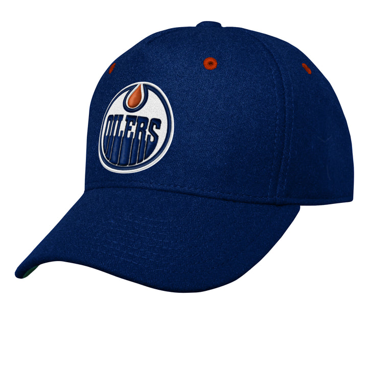 Edmonton Oilers Youth Outerstuff Legacy Precurved Blue Snapback Hat
