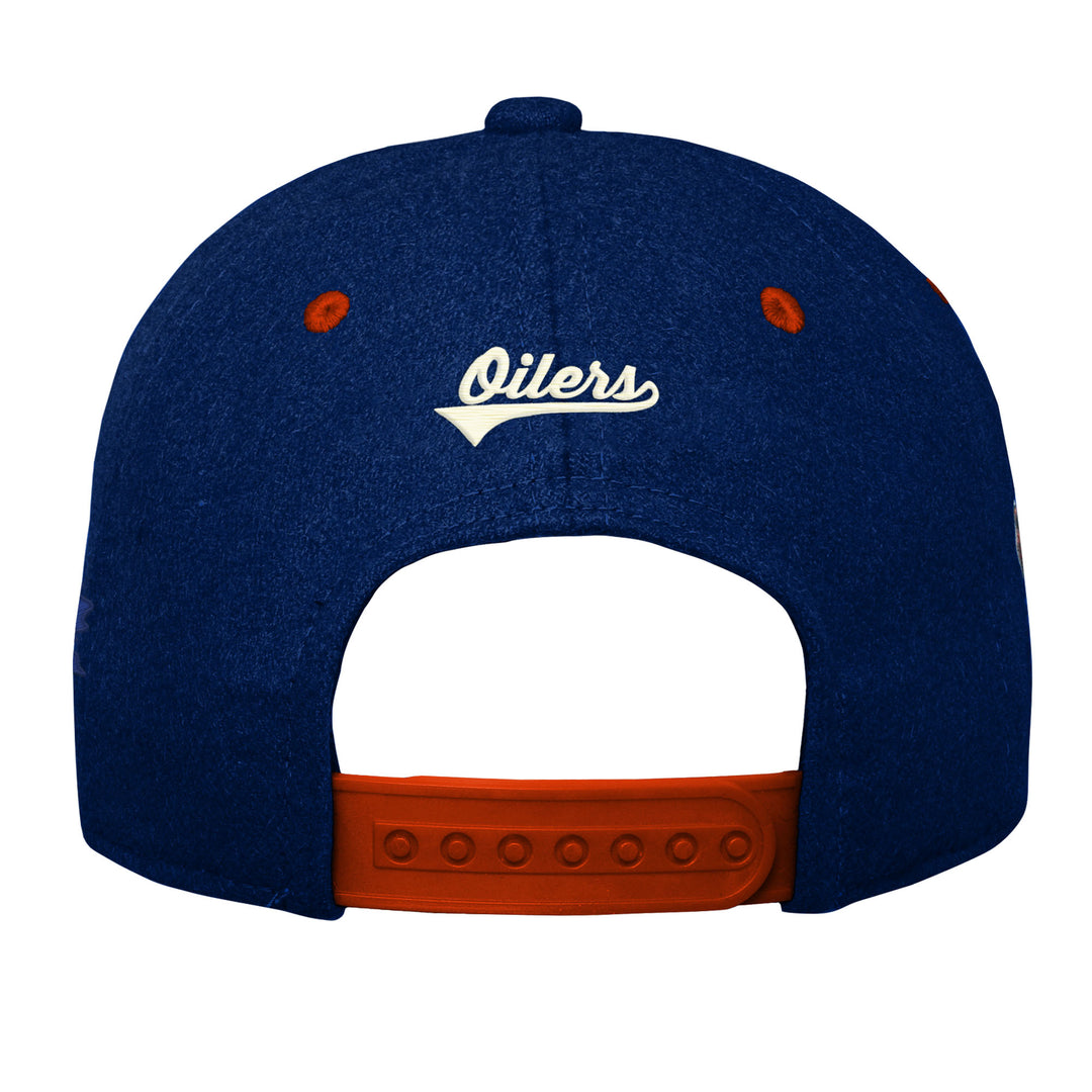 Edmonton Oilers Youth Outerstuff Legacy Precurved Blue Snapback Hat