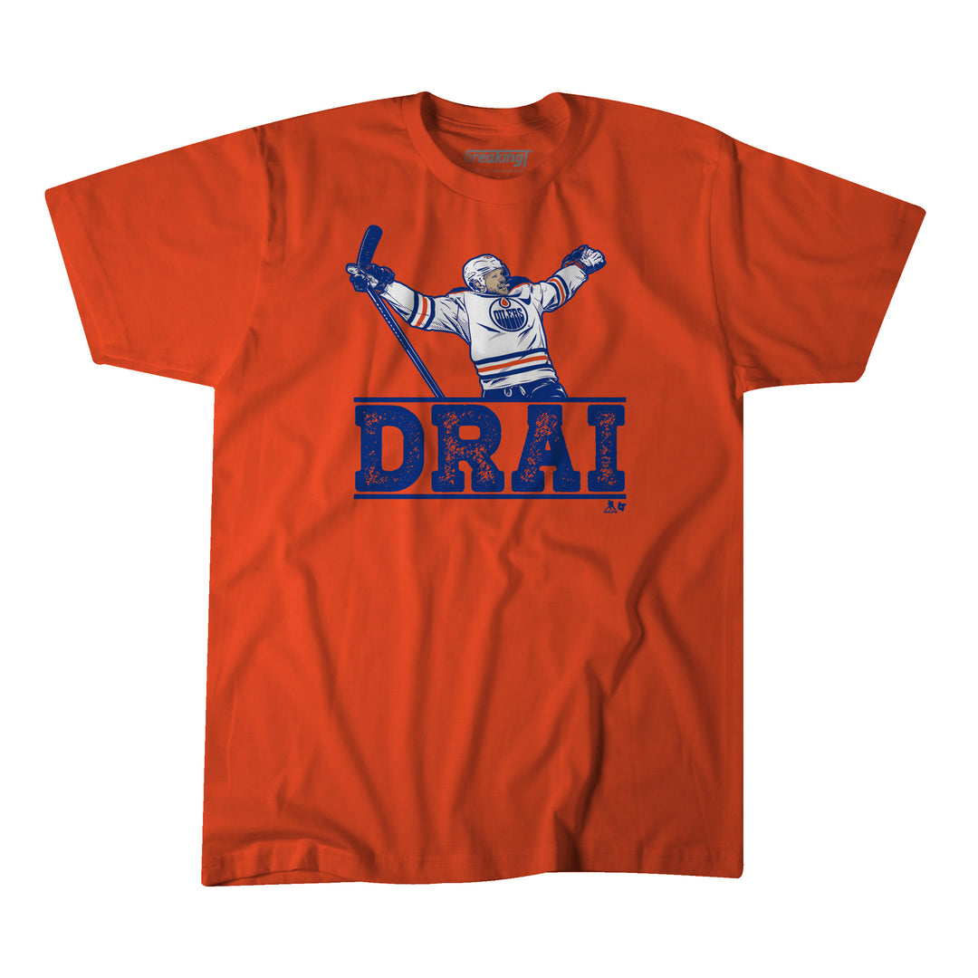 Leon Draisaitl Edmonton Oilers “DRAI” Orange T-Shirt