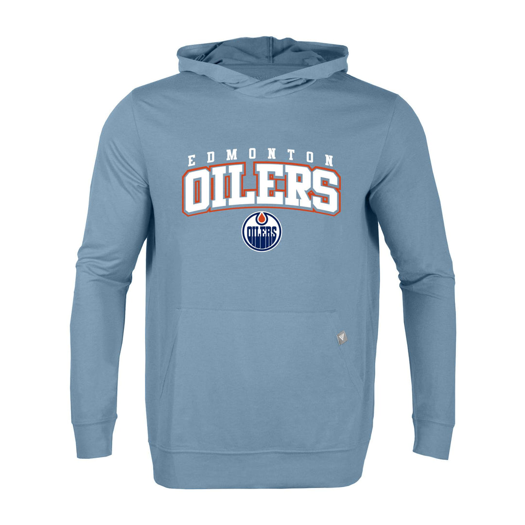 Edmonton Oilers Levelwear Relay Powder Blue Hooded Long Sleeve Shirt