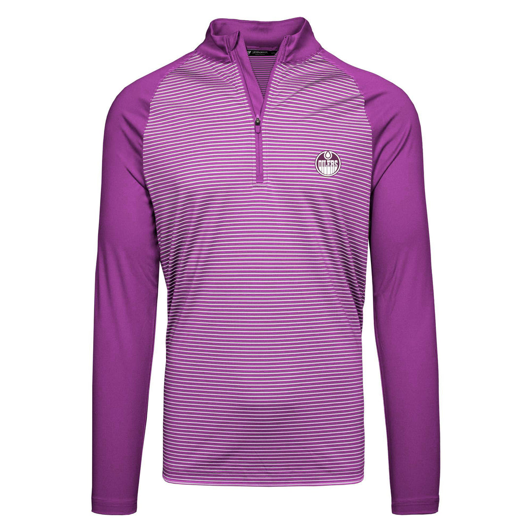 Edmonton Oilers Levelwear Charter Wildcard Purple Half-Zip Sweatshirt