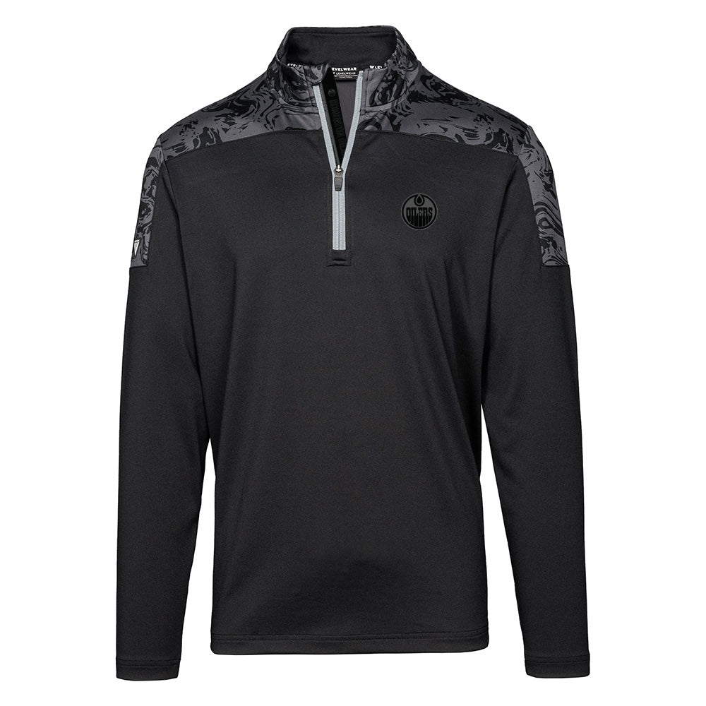 Edmonton Oilers Levelwear Luca Black Half-Zip Sweatshirt