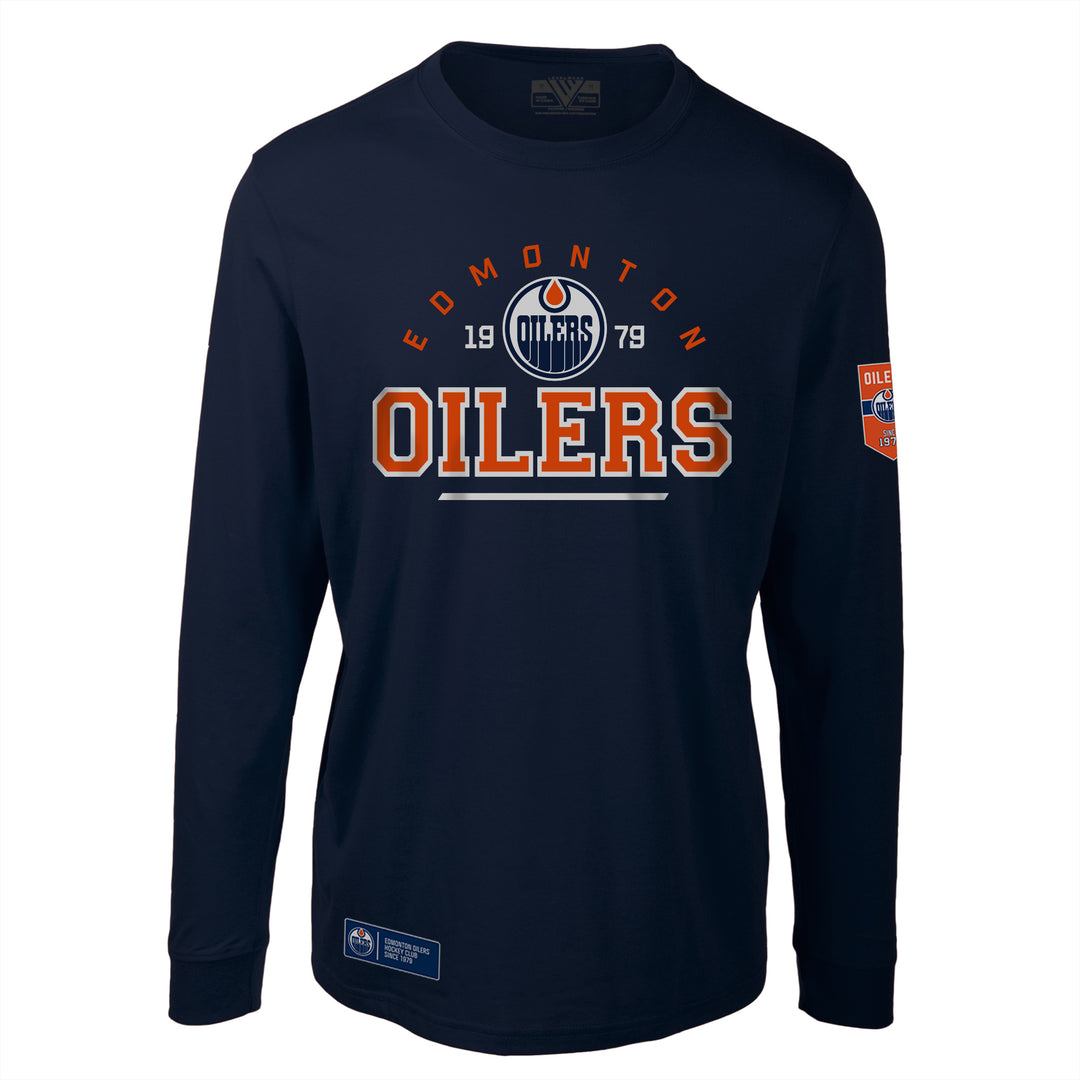 Edmonton Oilers Levelwear Oscar Navy Long Sleeve Shirt